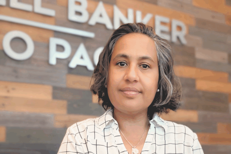 Veronica Madrigal, Fairfield real estate agent at Coldwell Banker Solano Pacific, sitting at her office.